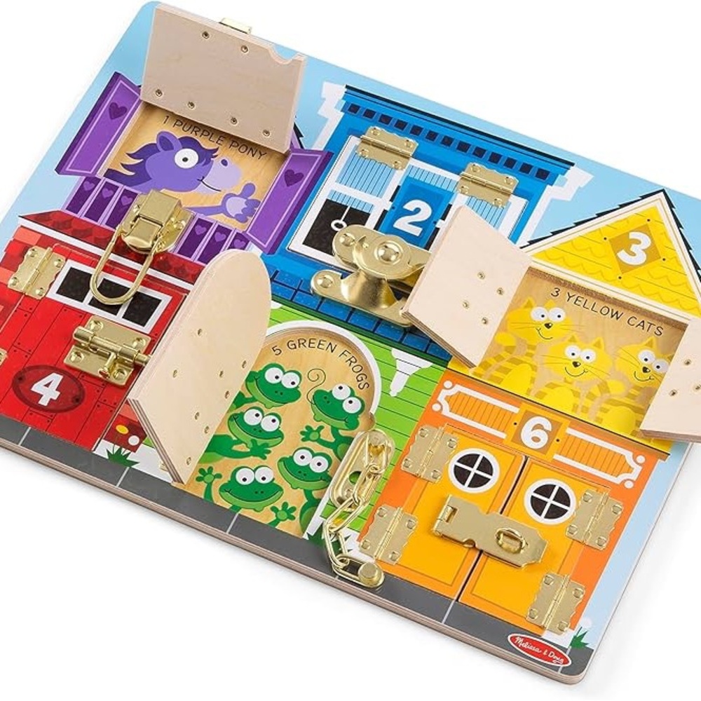 Melissa & Doug Wooden Latches Board Sensory Activity Toy‎ For Kids - Picture 5 of 8